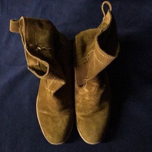 Tan Suede Frye Ankle Boots